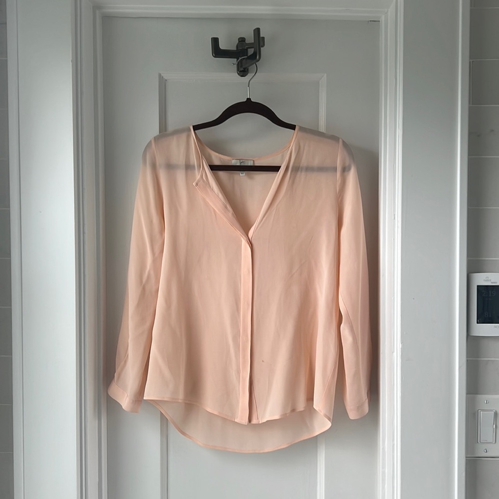 Joie petal pink silk blouse